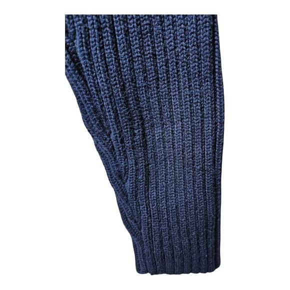 ABERCROMBIE & FITCH Men XL Sweater Muscle Ribbed 1/4 Zip Y2K Navy Red Preppy 46" - Picture 5 of 8